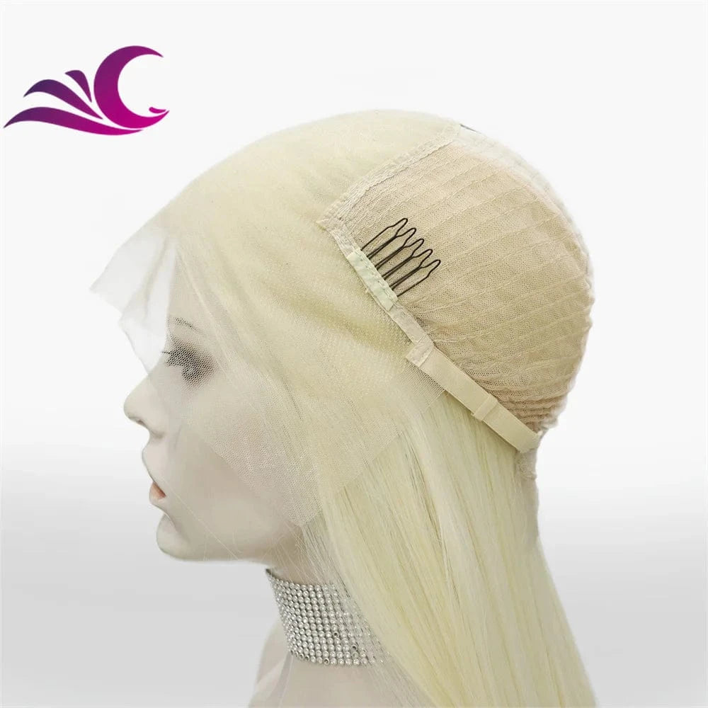 Celebrity 13x6 high quality 613 blonde lace front wig faux human hair heat resistant fiber synthetic wig