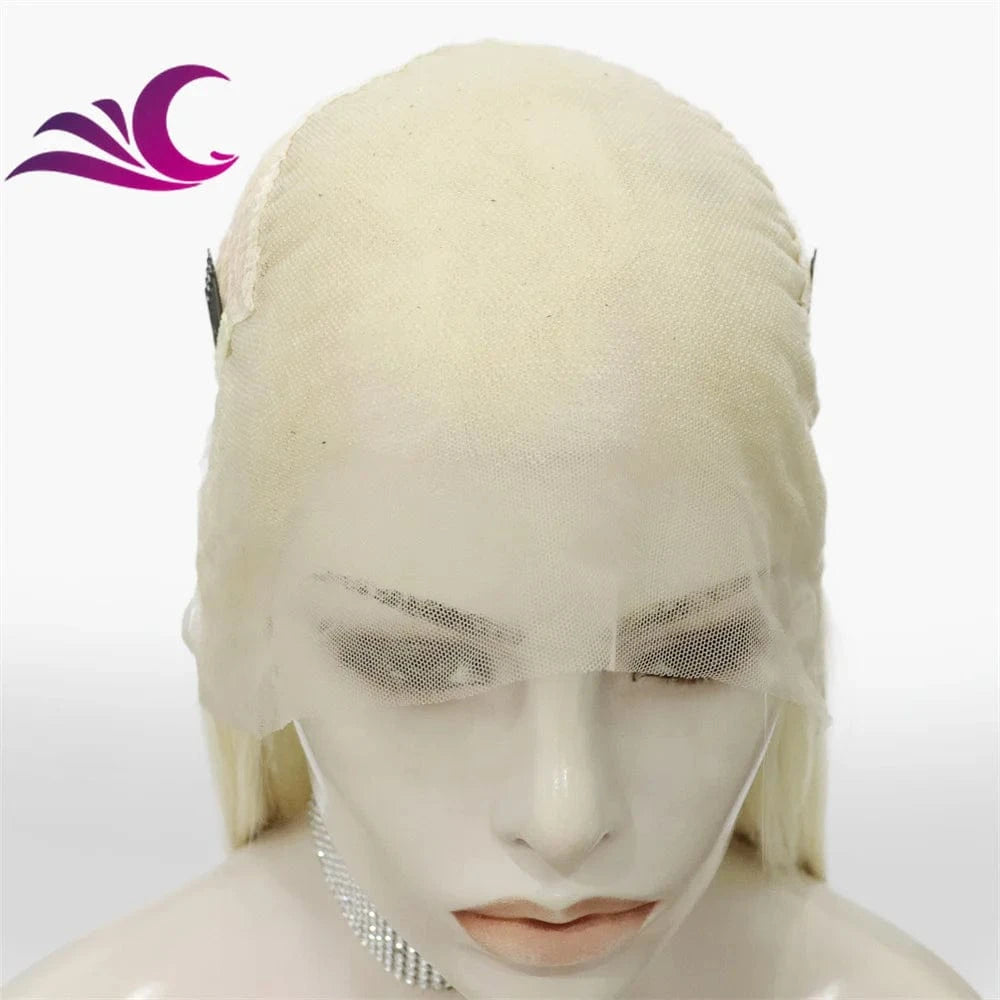Celebrity 13x6 high quality 613 blonde lace front wig faux human hair heat resistant fiber synthetic wig