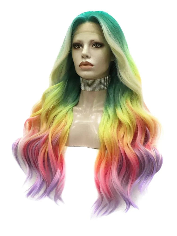 Celebrity 150% Density Ombre Color Heat Resistant Lace Front Synthetic Hair Wigs For Daily Wearing