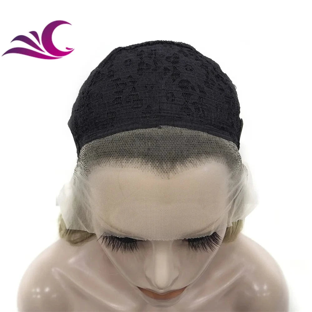 Celebrity burnette color pre-plucked natural hairline shoulder length high temperature futura fiber synthetic wig