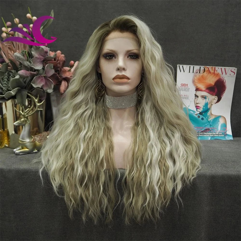 Celebrity burnette color pre-plucked natural hairline shoulder length high temperature futura fiber synthetic wig