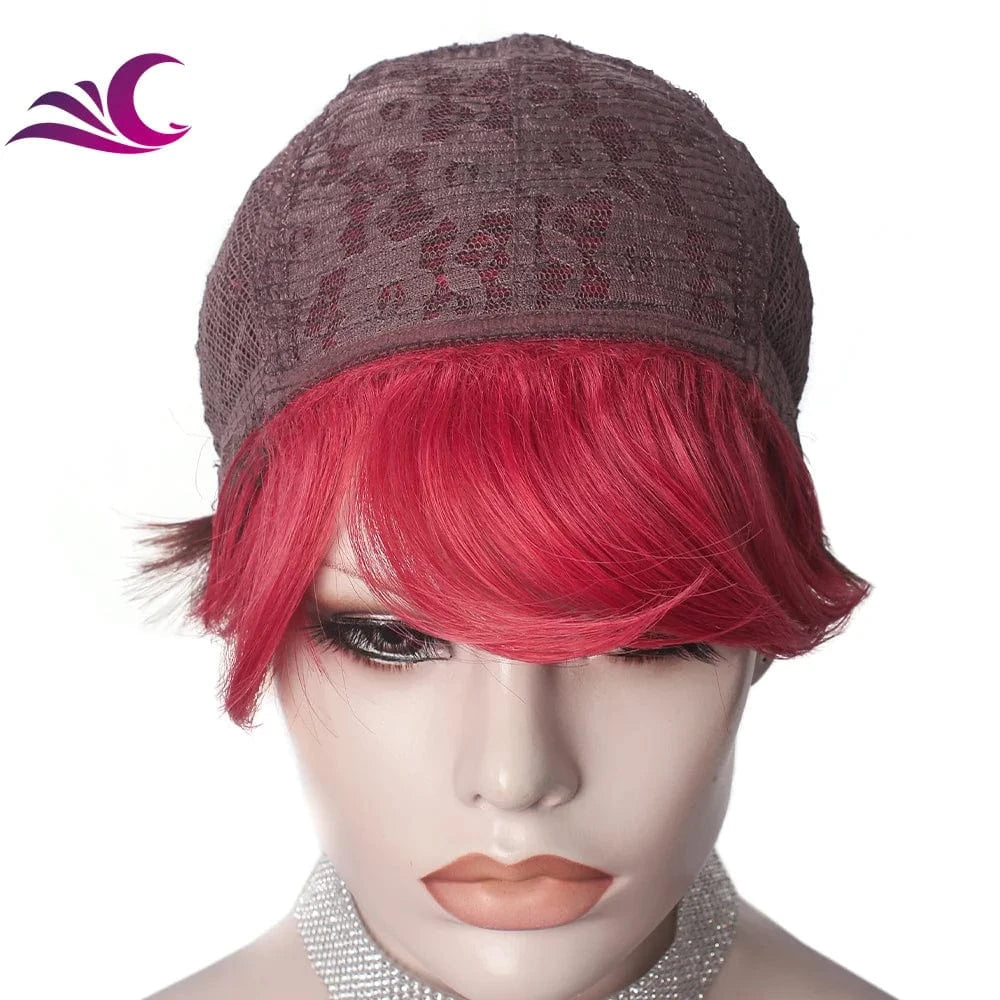 Celebrity Cosplay Red Synthetic Wig Wholesale Short Pixie Cut Fiber Synthetic Wigs Supplier