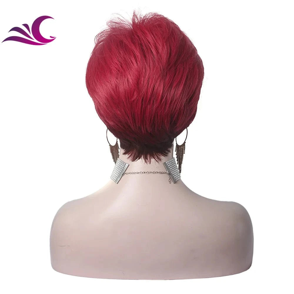 Celebrity Cosplay Red Synthetic Wig Wholesale Short Pixie Cut Fiber Synthetic Wigs Supplier