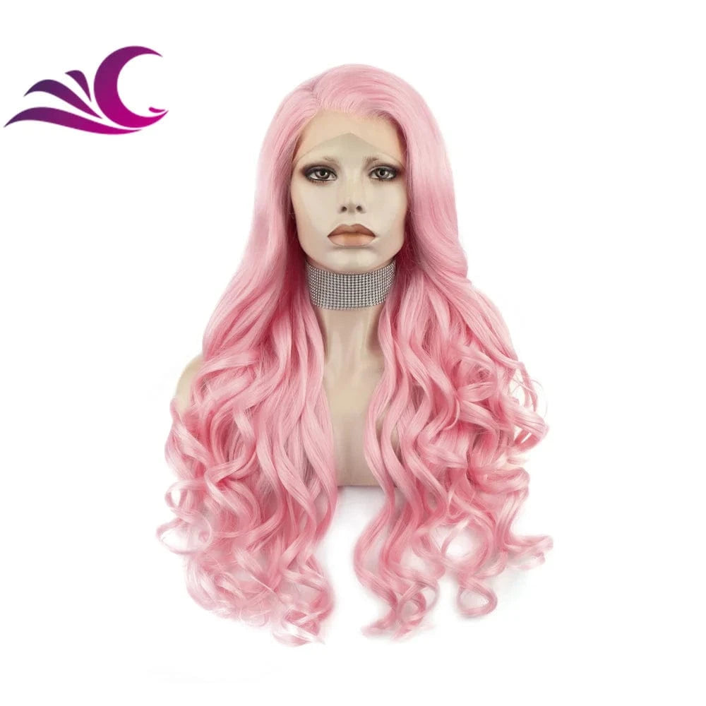 Celebrity fire red color long curl pre-plucked natural hairline heat friendly synthetic hair lace front wig