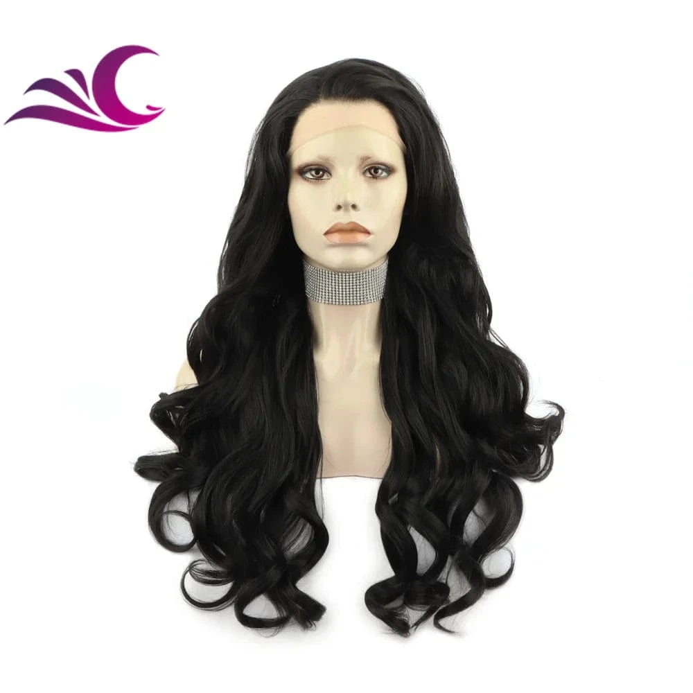Celebrity fire red color long curl pre-plucked natural hairline heat friendly synthetic hair lace front wig