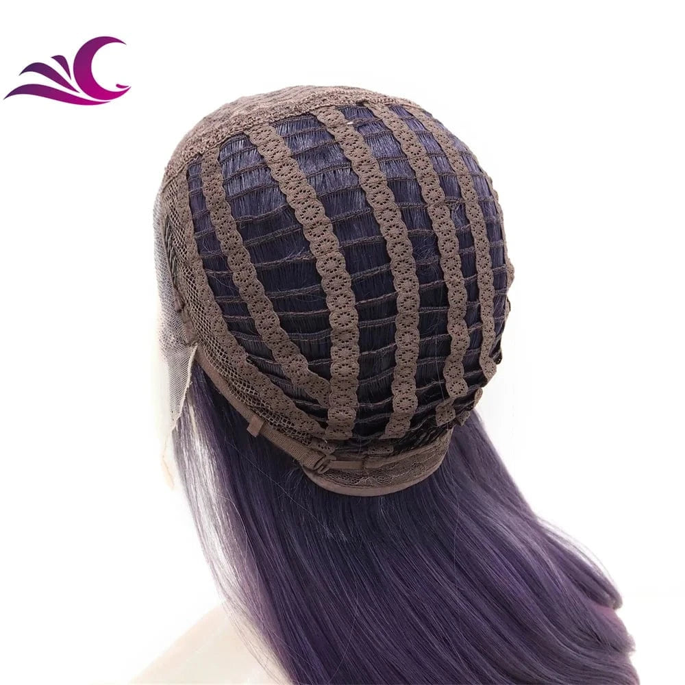 Celebrity high density 180%-200 pre-plucked natural hairline highlight purple colored wig
