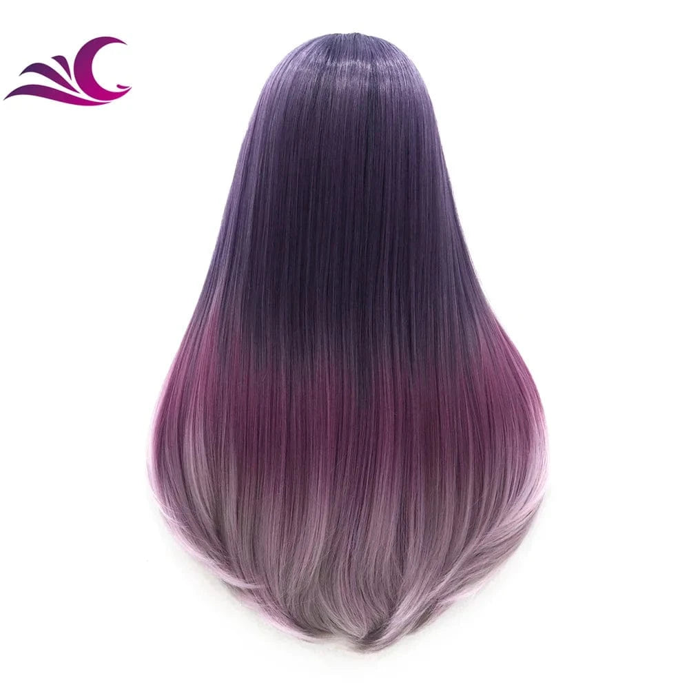 Celebrity high density 180%-200 pre-plucked natural hairline highlight purple colored wig