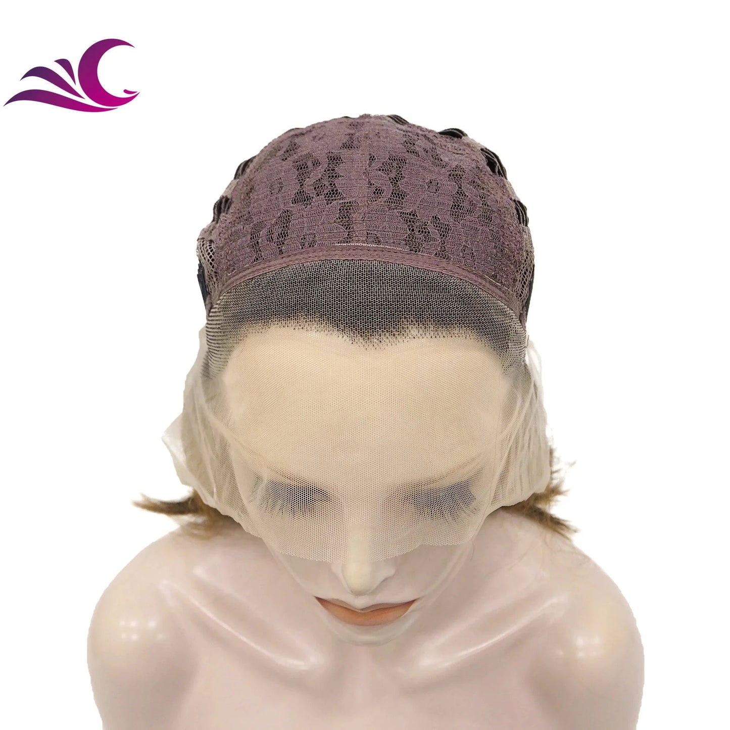 Celebrity highlight honey blonde ombre brown colored lace front wig premium heat resistant short bob synthetic hair wig