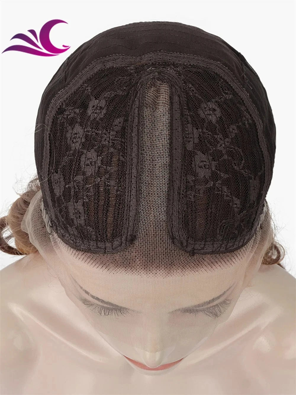 Celebrity highlight matcha blonde color synthetic heat friendly fiber hair wig