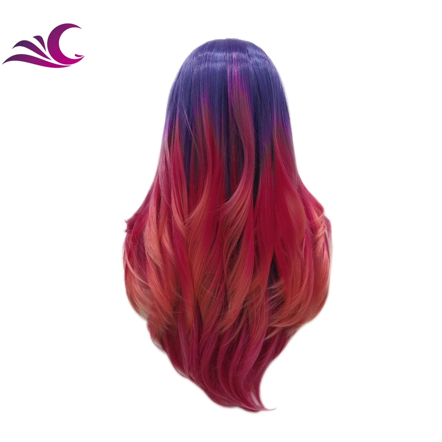 Celebrity layer ombre purple pink highlight colored wig heat resistant futura premium fiber hair lace front wig