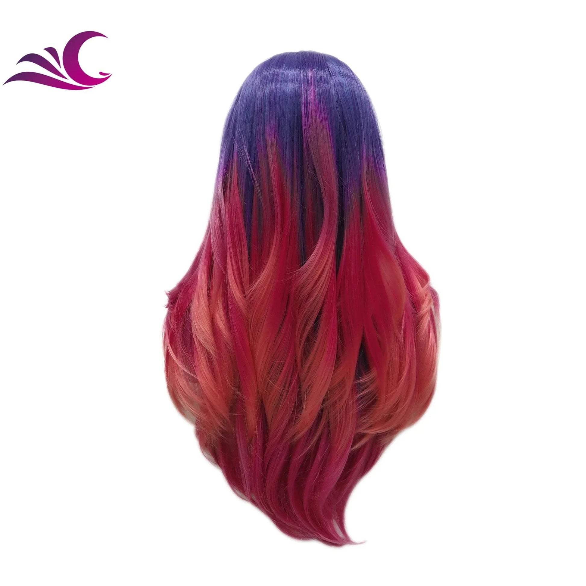 Celebrity layer ombre purple pink highlight colored wig heat resistant futura premium fiber hair lace front wig