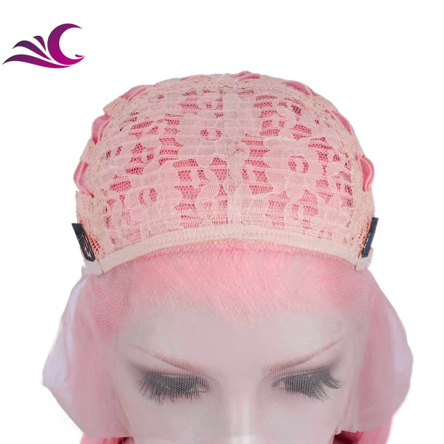 Celebrity light pink color 13*2 lace front wig pre-plucked natural hairline futura synthetic wig for black women