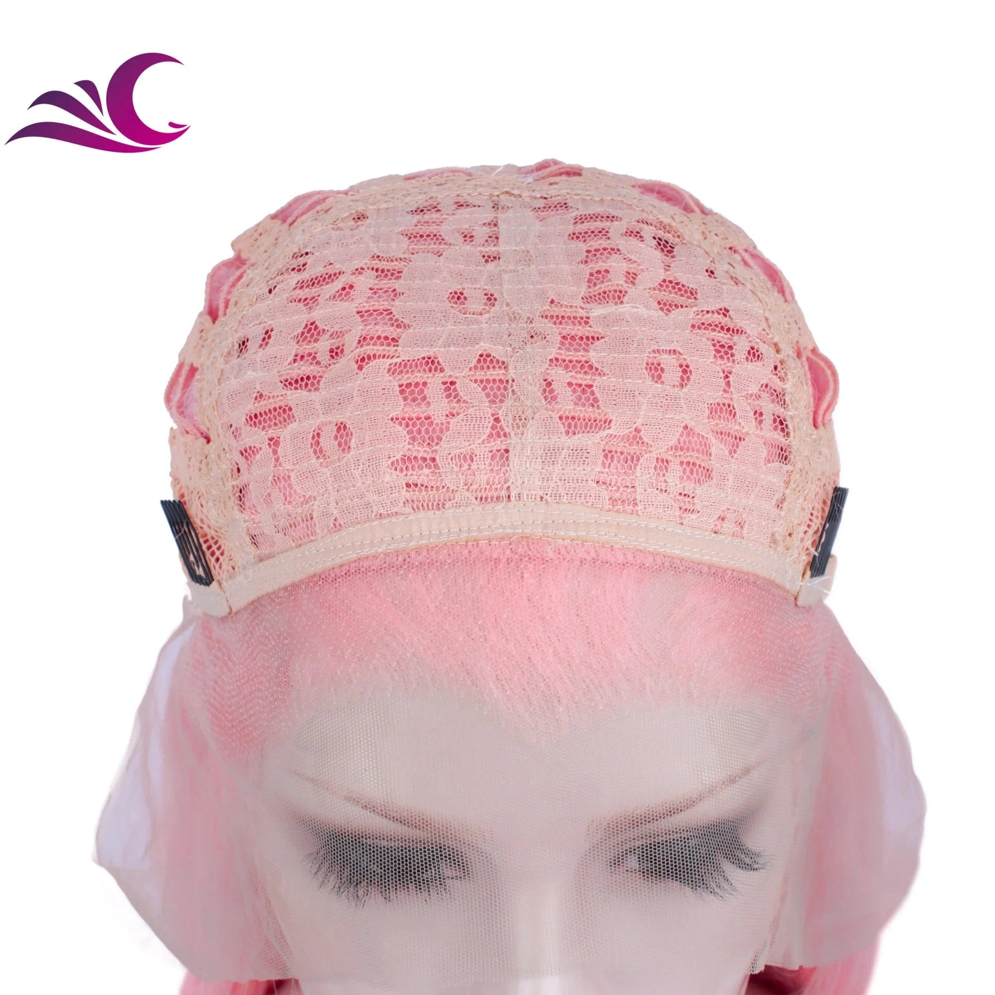 Celebrity light pink color 13*2 lace front wig pre-plucked natural hairline futura synthetic wig for black women