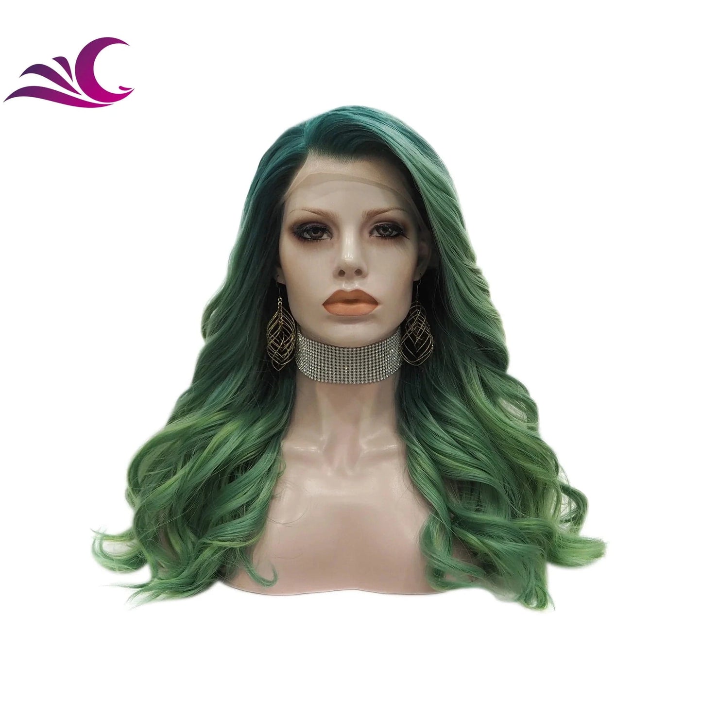 Celebrity new desgin ombre colorful highlight black natural color heat resistant futura fiber lace front wig
