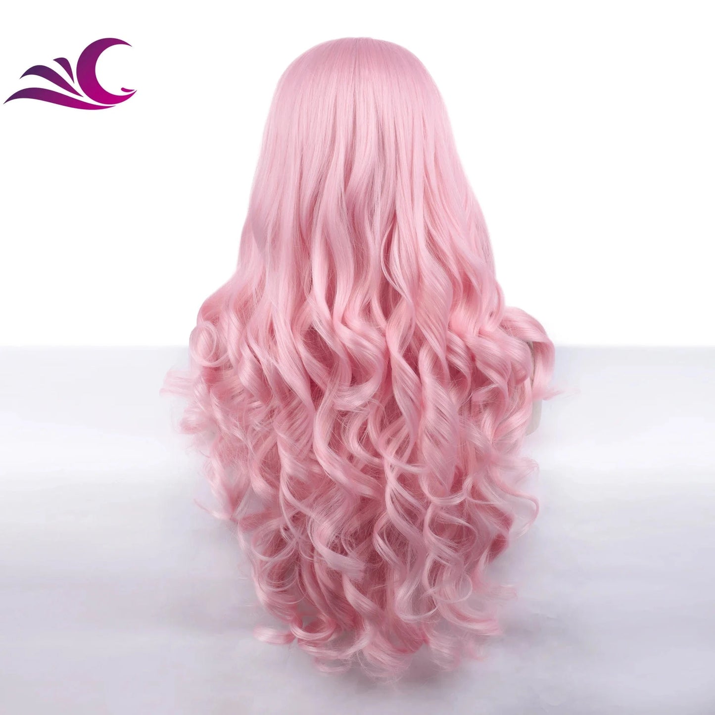 Celebrity Pink Synthetic Wig Drag Queen Princess Cosplay Wig Lace Front Synthetic Heat Resistant