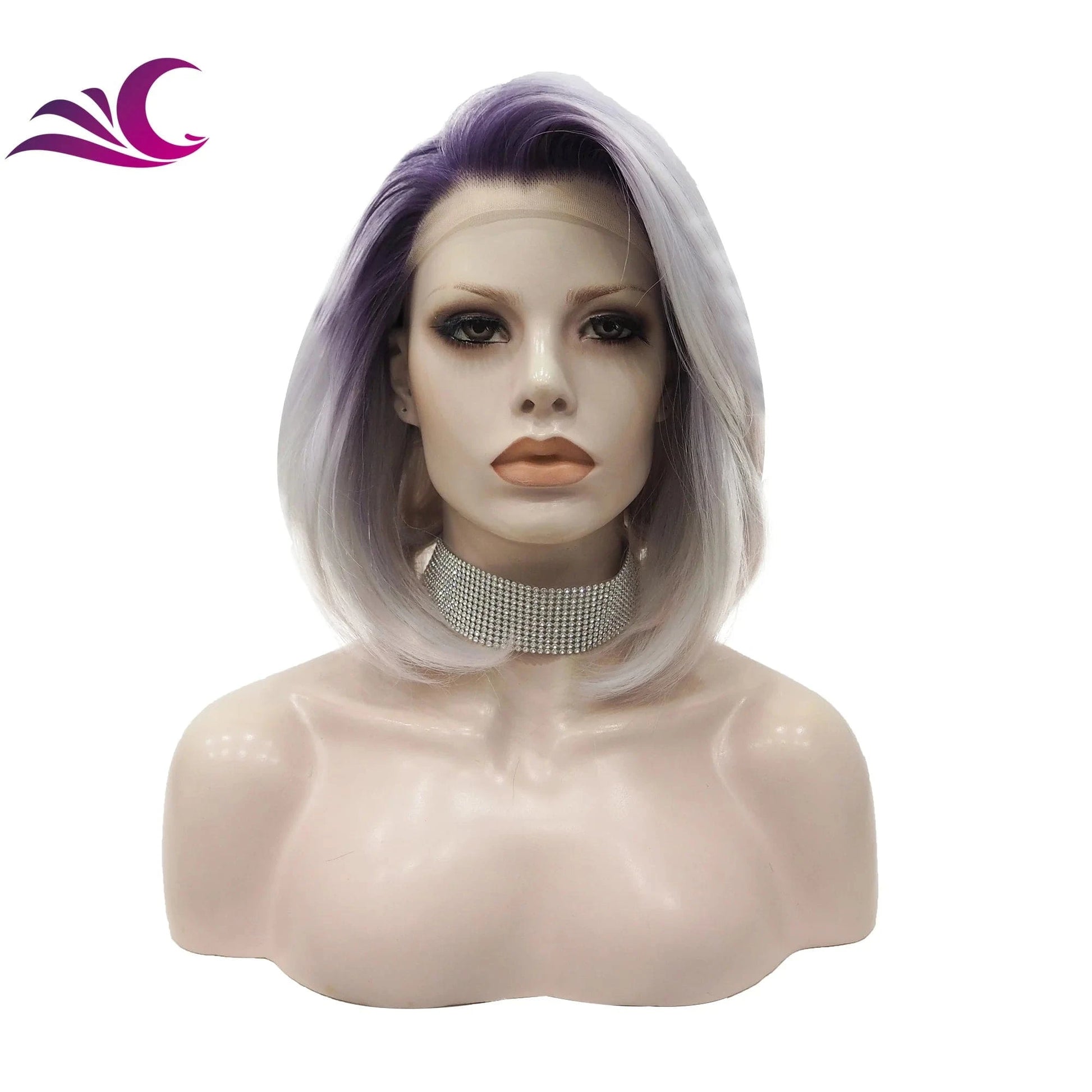 Celebrity shoulder length glitter tinsel hair wig ombre blonde green colorful synthetic hair wig for drag cosplay party