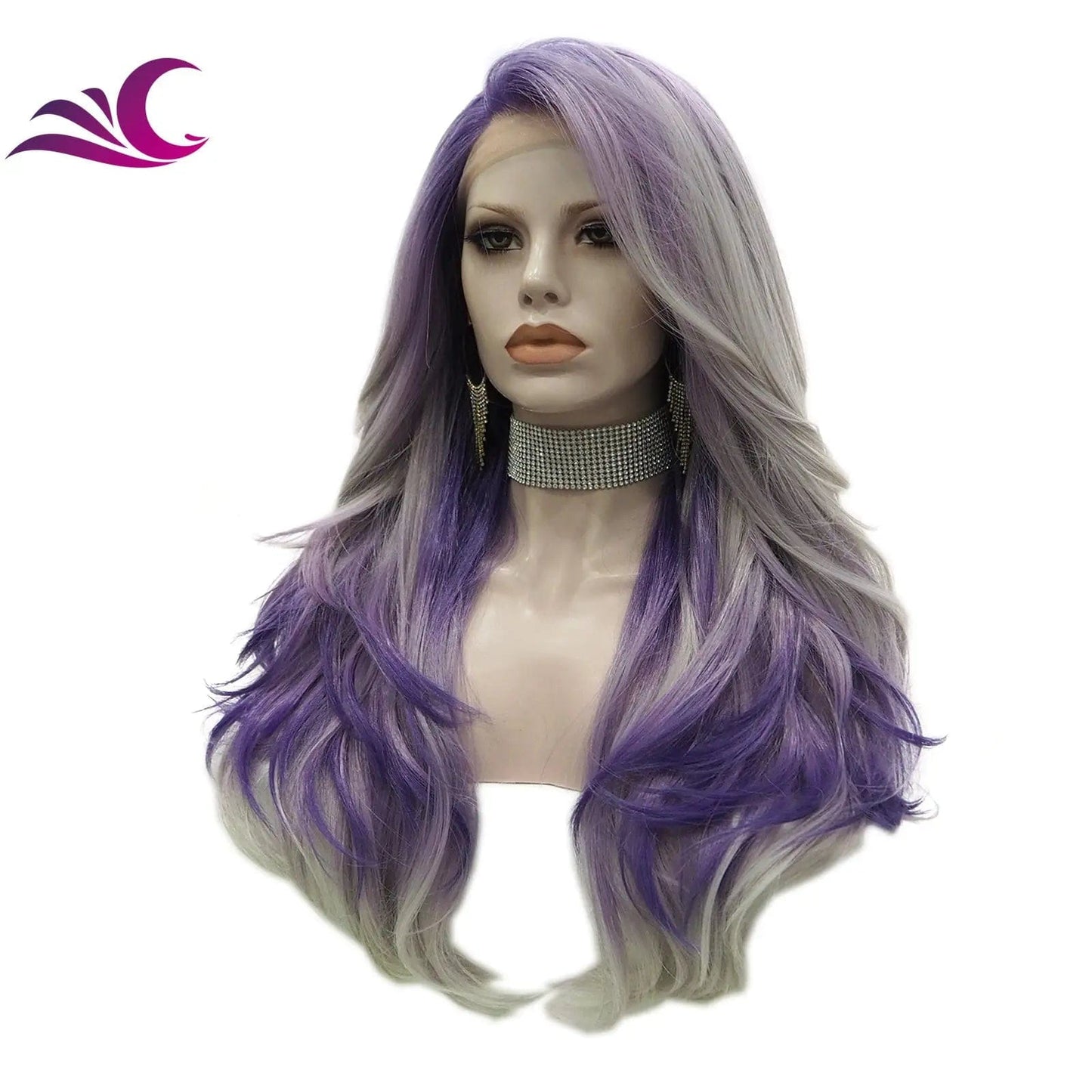 Celebrity Two Color Ash Purple Ombre Futura Wigs