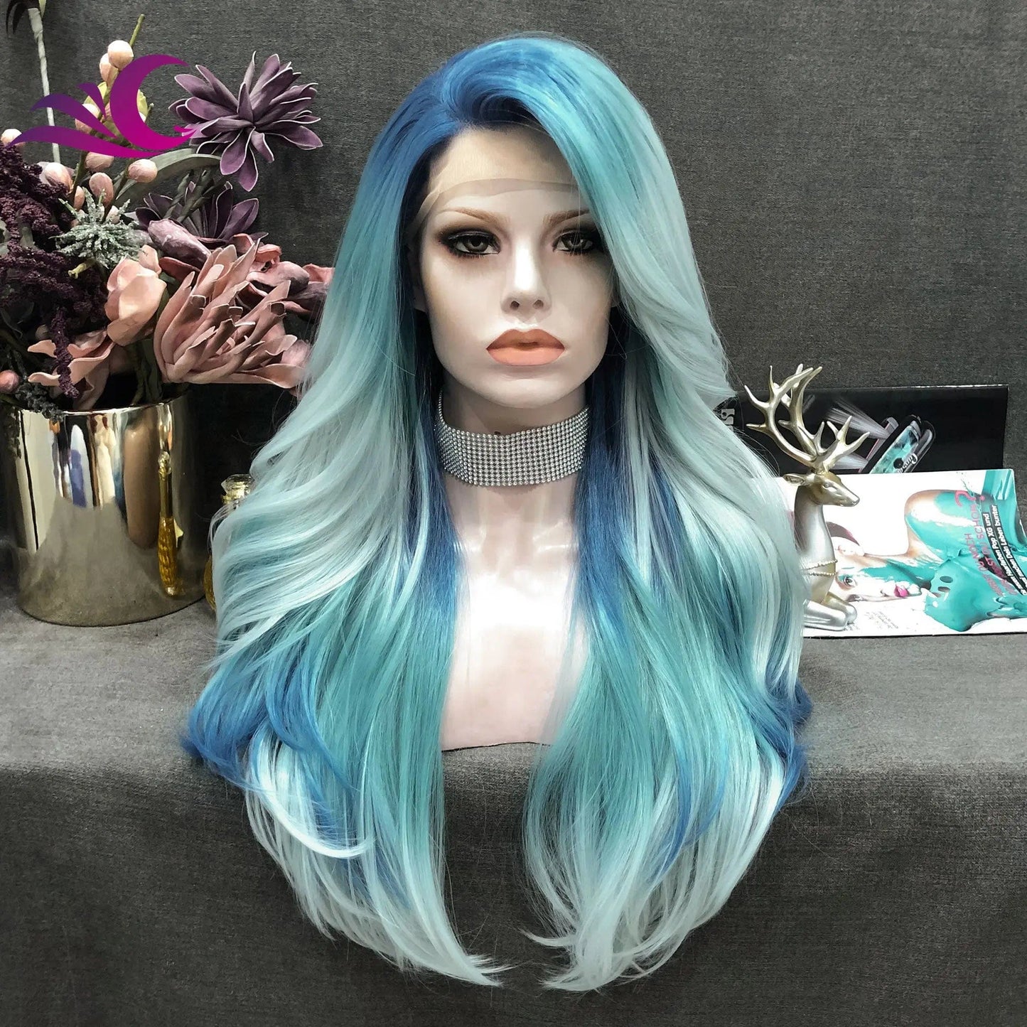Celebrity Two Color Ash Purple Ombre Futura Wigs