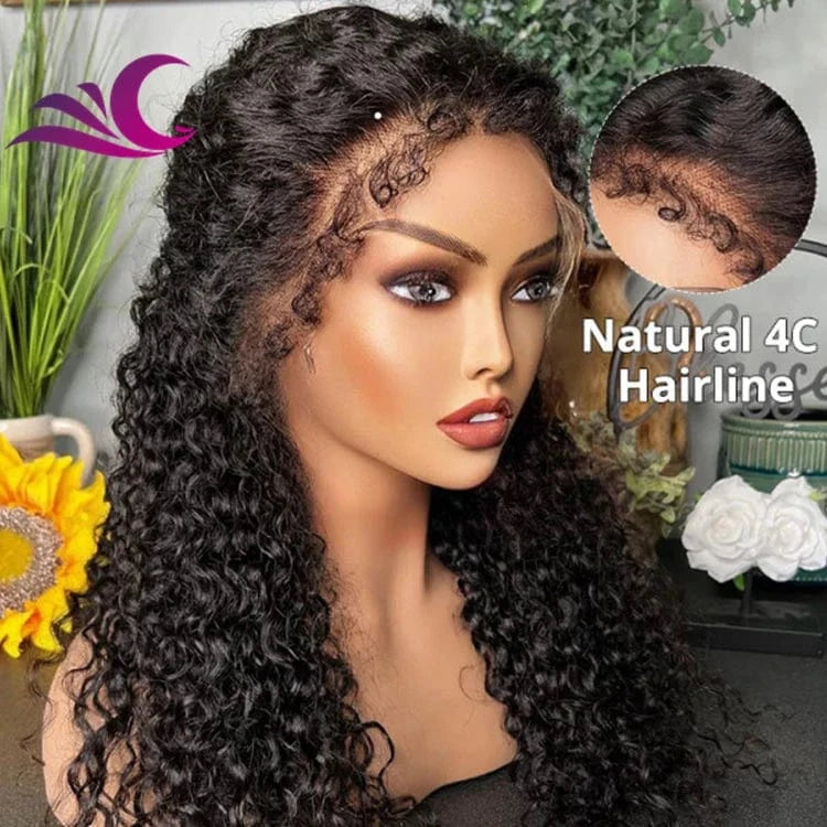 Celebrity Wholesale Brazilian 4C Texture Hairline Wigs Virgin Human Hair With13x6 Lace Frontal Kinky Straight Wig 4C Natural Edg