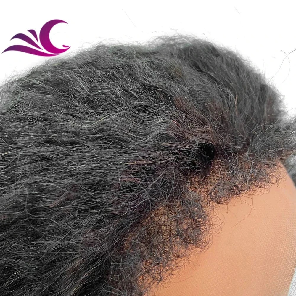 Celebrity Wholesale Brazilian 4C Texture Hairline Wigs Virgin Human Hair With13x6 Lace Frontal Kinky Straight Wig 4C Natural Edg