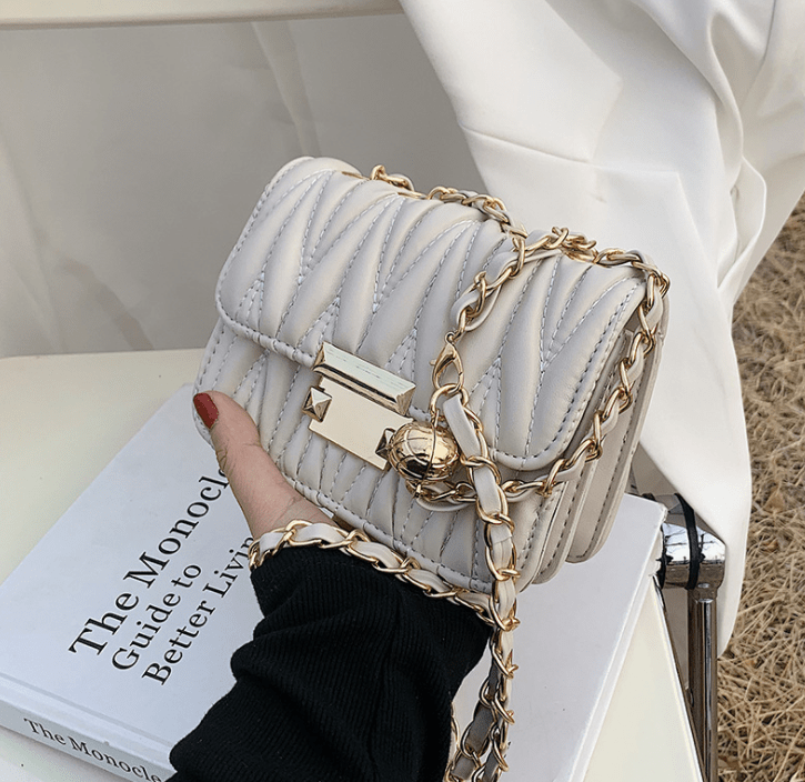 Chain Handbags Women Bags Summer Latest Quilted Metal Ladies PU Shoulder Bag  Ins & Fashion Daily Used