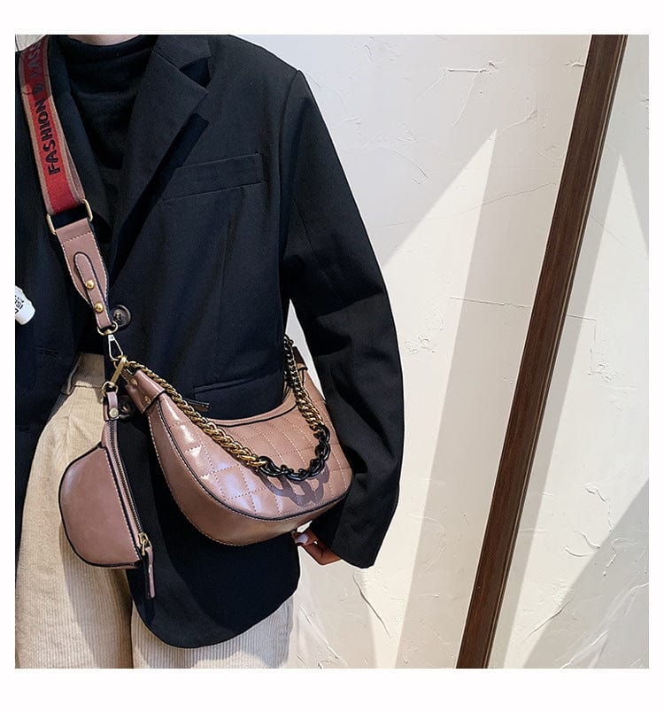 Chain Underarm Bag Women's  Autumn And Winter New Trendy Texture All-Match Messenger Bag Style Single Shoulder Crescent Bag