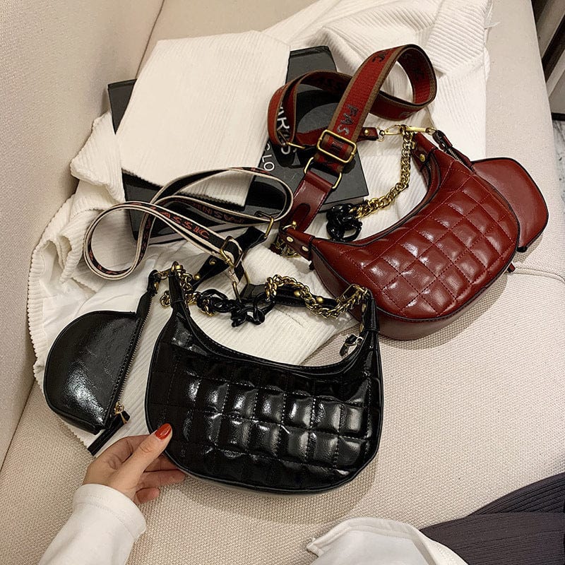 Chain Underarm Bag Women's  Autumn And Winter New Trendy Texture All-Match Messenger Bag Style Single Shoulder Crescent Bag