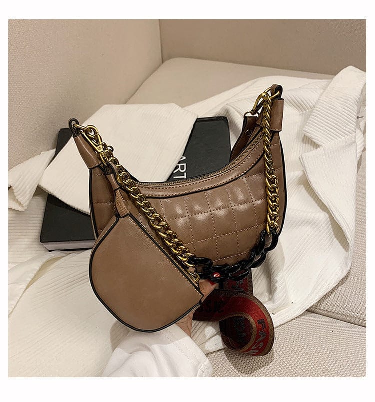 Chain Underarm Bag Women's  Autumn And Winter New Trendy Texture All-Match Messenger Bag Style Single Shoulder Crescent Bag