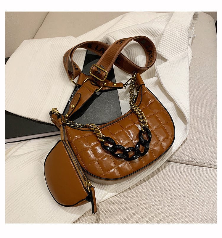 Chain Underarm Bag Women's  Autumn And Winter New Trendy Texture All-Match Messenger Bag Style Single Shoulder Crescent Bag