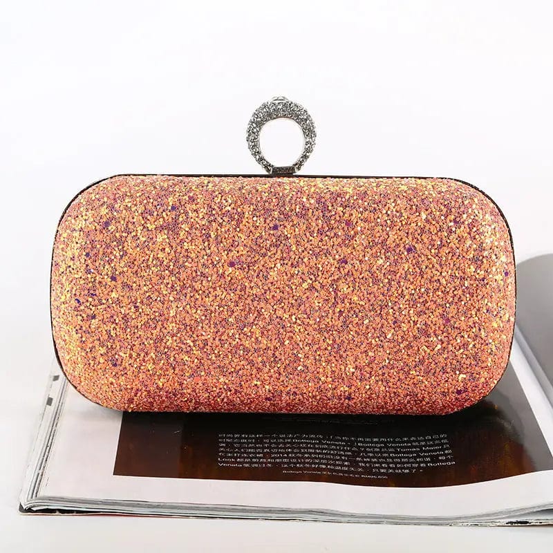 Champagne Factory direct wholesale brand new evening bag dazzling fabric satin lining ring head clutch box for party prom banquet wedding