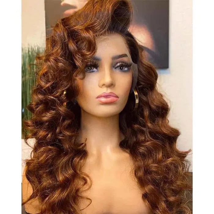 Cheap Brown Color Long Loose Wave Remy Hair