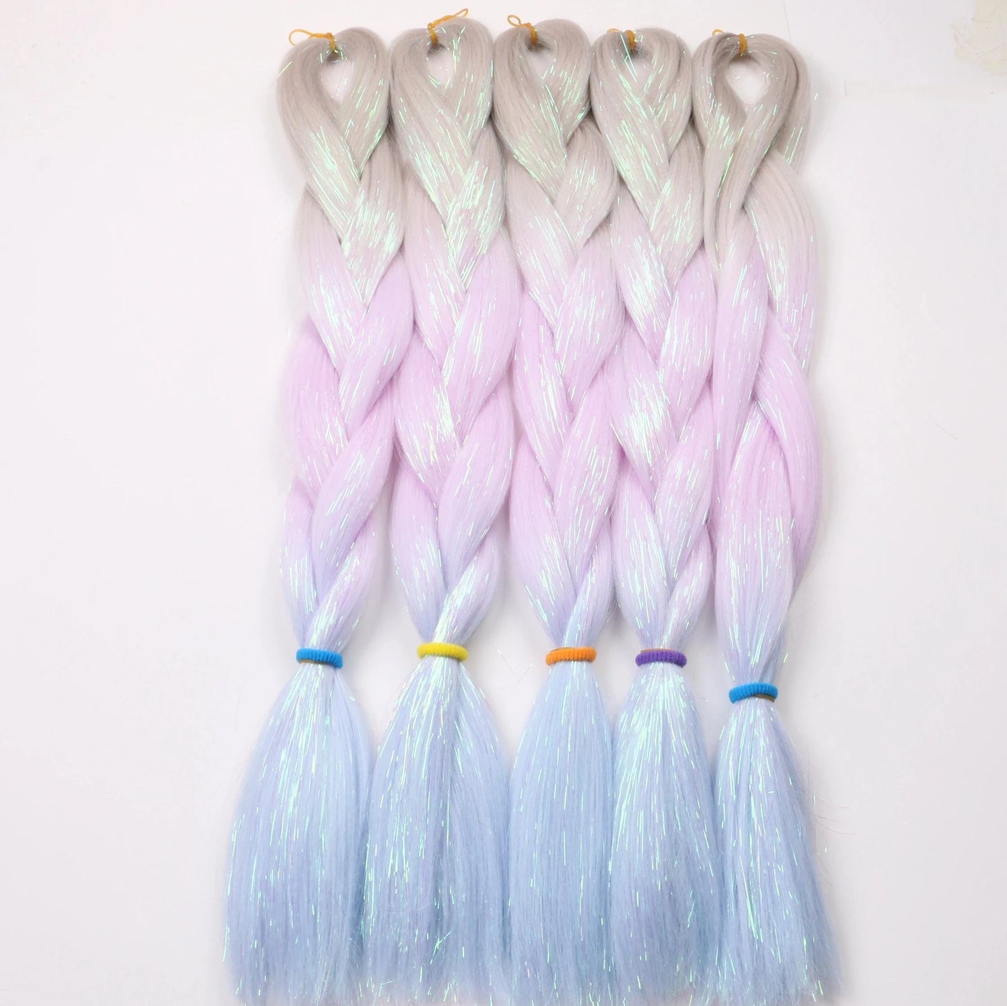 cheap colorful heat resistant hair tinsel extension glitter sparkle shiny tinsel women girls hair extensions