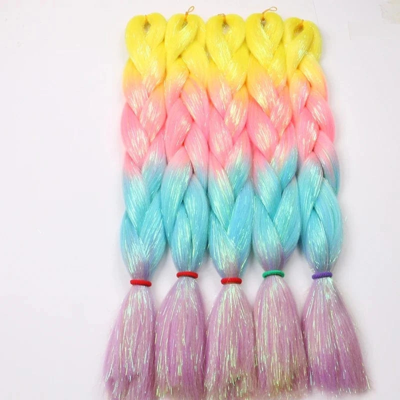 cheap colorful heat resistant hair tinsel extension glitter sparkle shiny tinsel women girls hair extensions