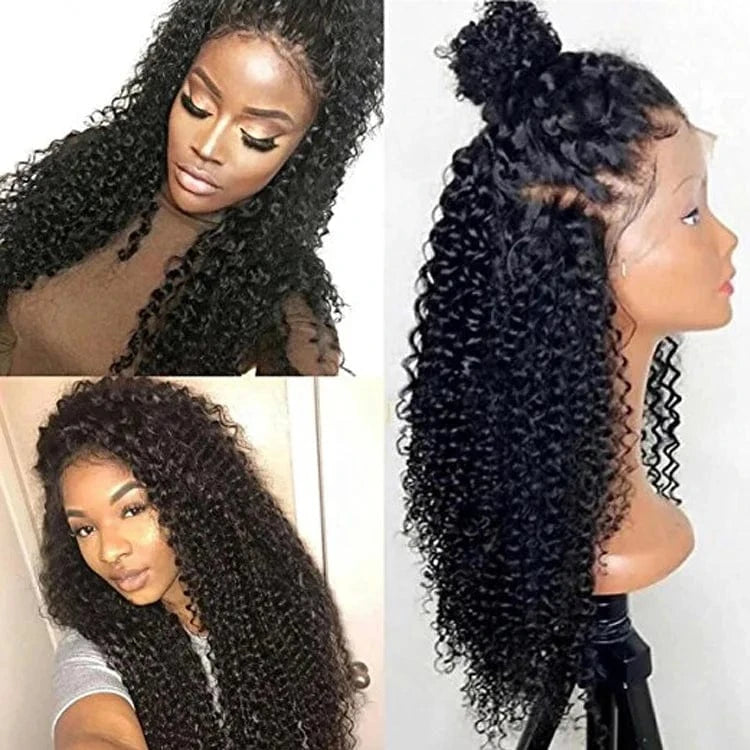 Cheap Lace Front Wig with Baby Hair, Loose Deep Curly Brazilian Human Hair Wigs for Black Women