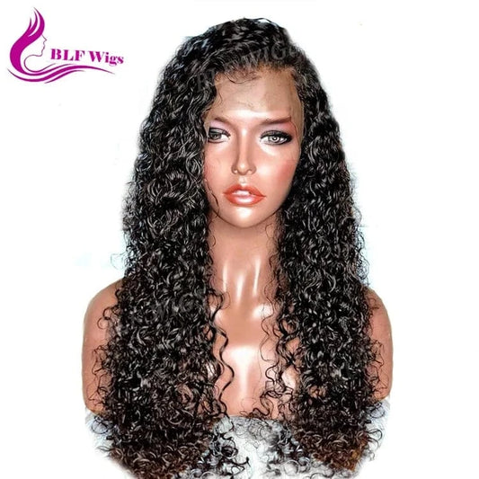 Cheap Lace Front Wig with Baby Hair, Loose Deep Curly Brazilian Human Hair Wigs for Black Women