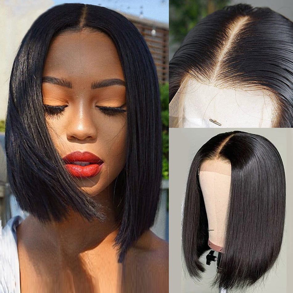 Cheap Price 8 Inch Short Straight Bob Wig Vendor Wholesale Mink Peruvian Human Hair Swiss Lace Front Closure Wig For Black Women