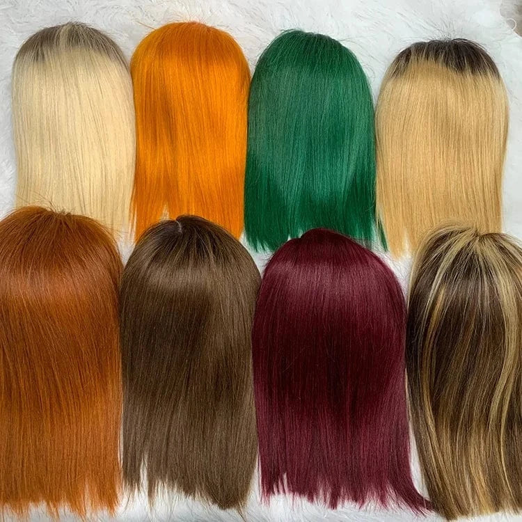 Cheap Price Hot Sale Bone Straight Bob Wigs Brazilian Human Hair Frontal Wigs Double Drawn Transparent HD Full Lace Front Wig