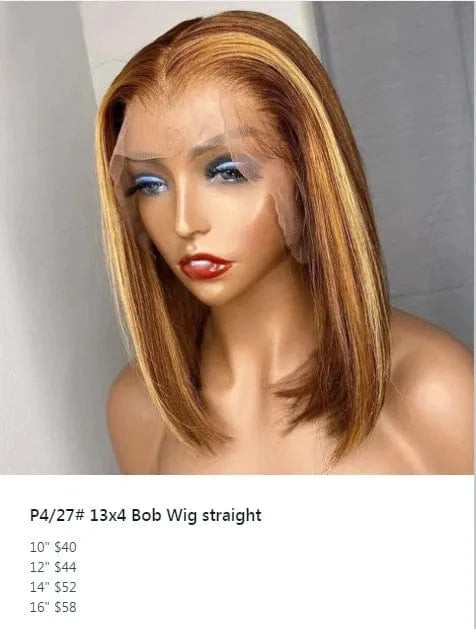 Cheap Price Hot Sale Bone Straight Bob Wigs Brazilian Human Hair Frontal Wigs Double Drawn Transparent HD Full Lace Front Wig