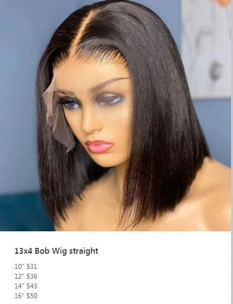Cheap Price Hot Sale Bone Straight Bob Wigs Brazilian Human Hair Frontal Wigs Double Drawn Transparent HD Full Lace Front Wig