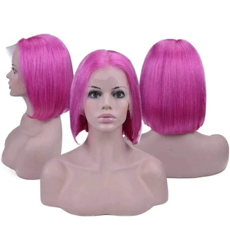 Cheap price human hair short 613 bob wigs human hair lace front blonde wig dyed green blue red pink gray orange purple color wig