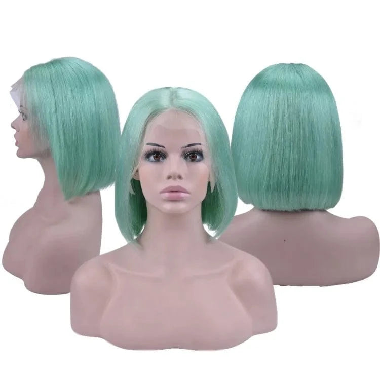 Cheap price human hair short 613 bob wigs human hair lace front blonde wig dyed green blue red pink gray orange purple color wig