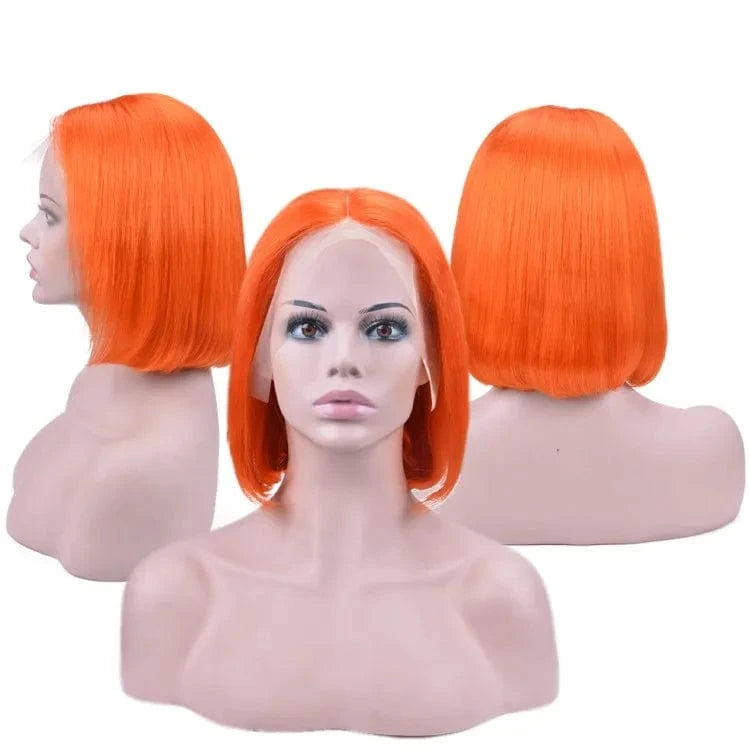 Cheap price human hair short 613 bob wigs human hair lace front blonde wig dyed green blue red pink gray orange purple color wig
