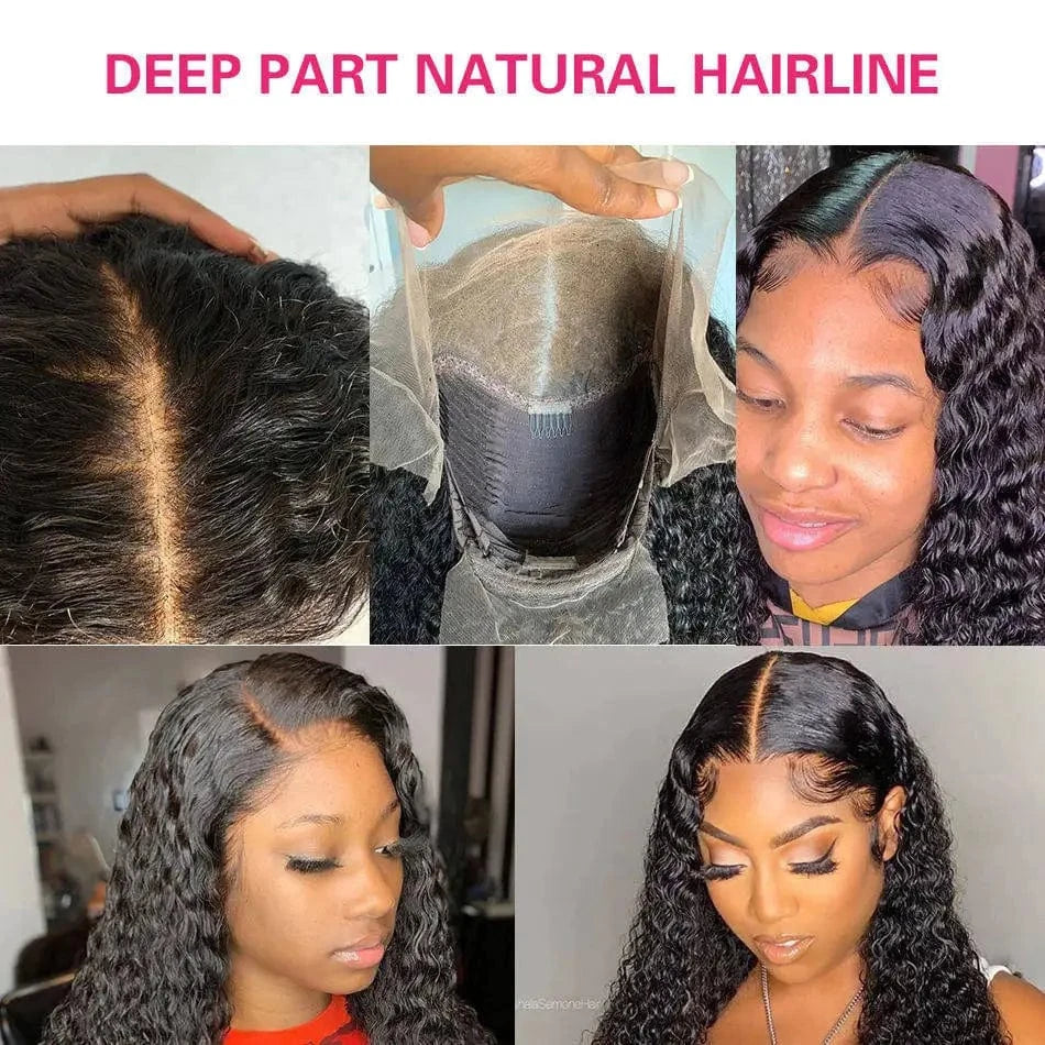 Cheap Water Wave Wigs Human Hair Lace Front Kinky Curly Full Lace Human Hair Wigs For Black Women 360 HD Lace Frontal Wig Vendor