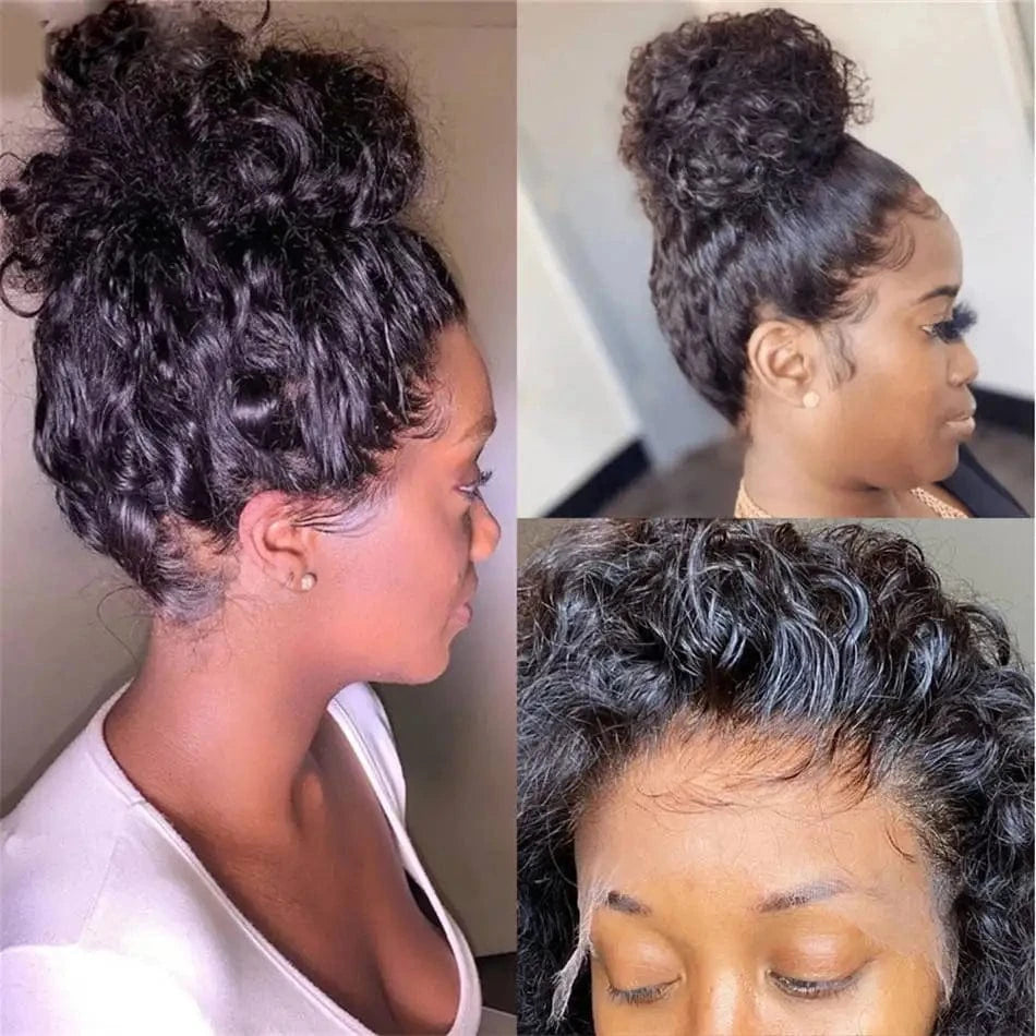 Cheap Water Wave Wigs Human Hair Lace Front Kinky Curly Full Lace Human Hair Wigs For Black Women 360 HD Lace Frontal Wig Vendor