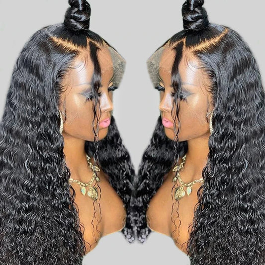 Cheap Water Wave Wigs Human Hair Lace Front Kinky Curly Full Lace Human Hair Wigs For Black Women 360 HD Lace Frontal Wig Vendor