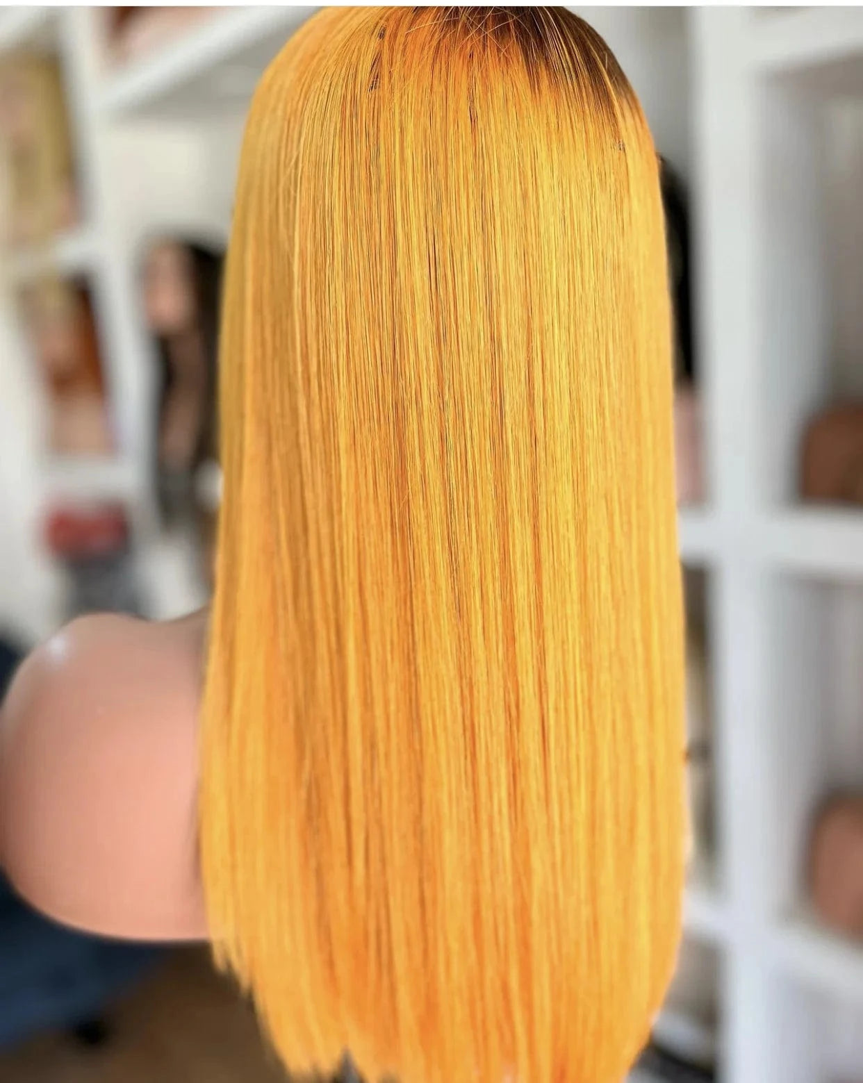 Cheap Wig Ombre Yellow Color Bone Straight Short Cut Bob Raw Vietnamese Human Hair 13x4 Lace Front Wigs