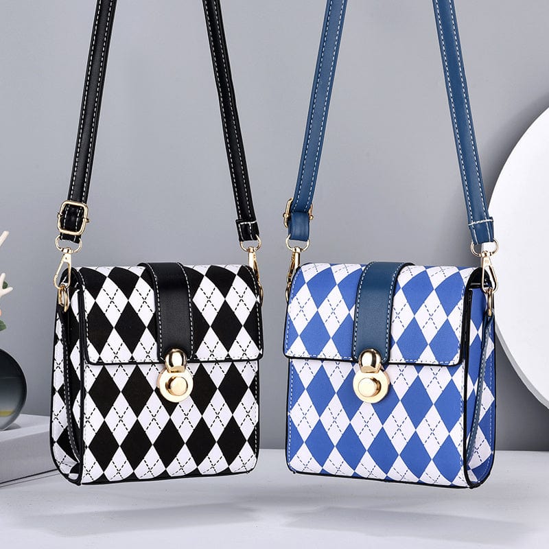 Checkerboard Vertical Small Phone Bag Ladies One Shoulder Crossbody Coin Purse Wholesale leather woman handbags