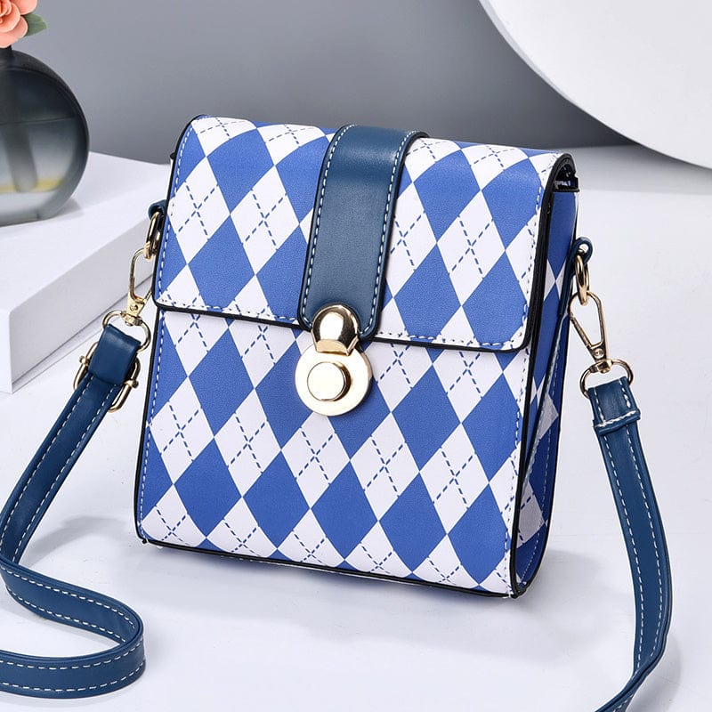 Checkerboard Vertical Small Phone Bag Ladies One Shoulder Crossbody Coin Purse Wholesale leather woman handbags