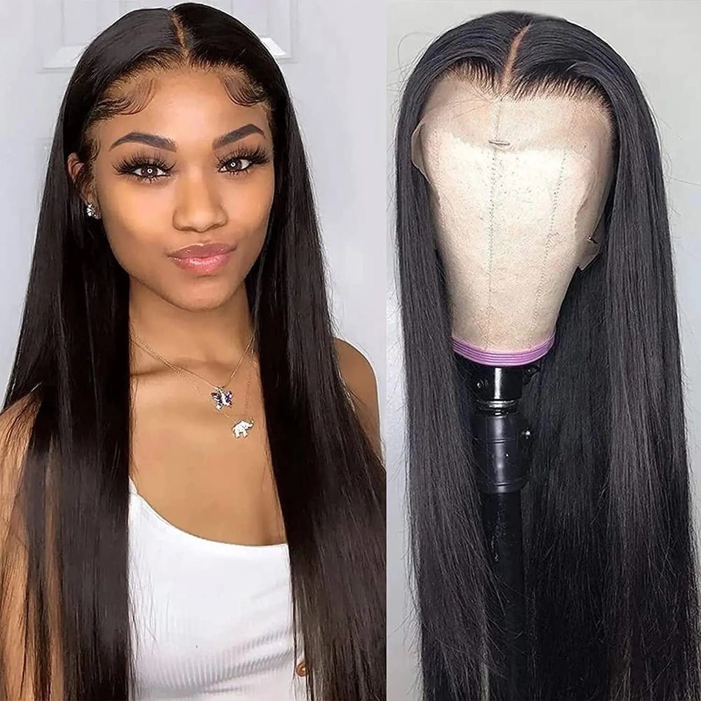 Chemical fiber wig female long straight hair