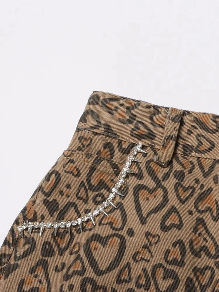 CHICEVER Colorblock Hollow Out Patchwork Diamonds Wide Leg Denim High Wholesale Women Jeans